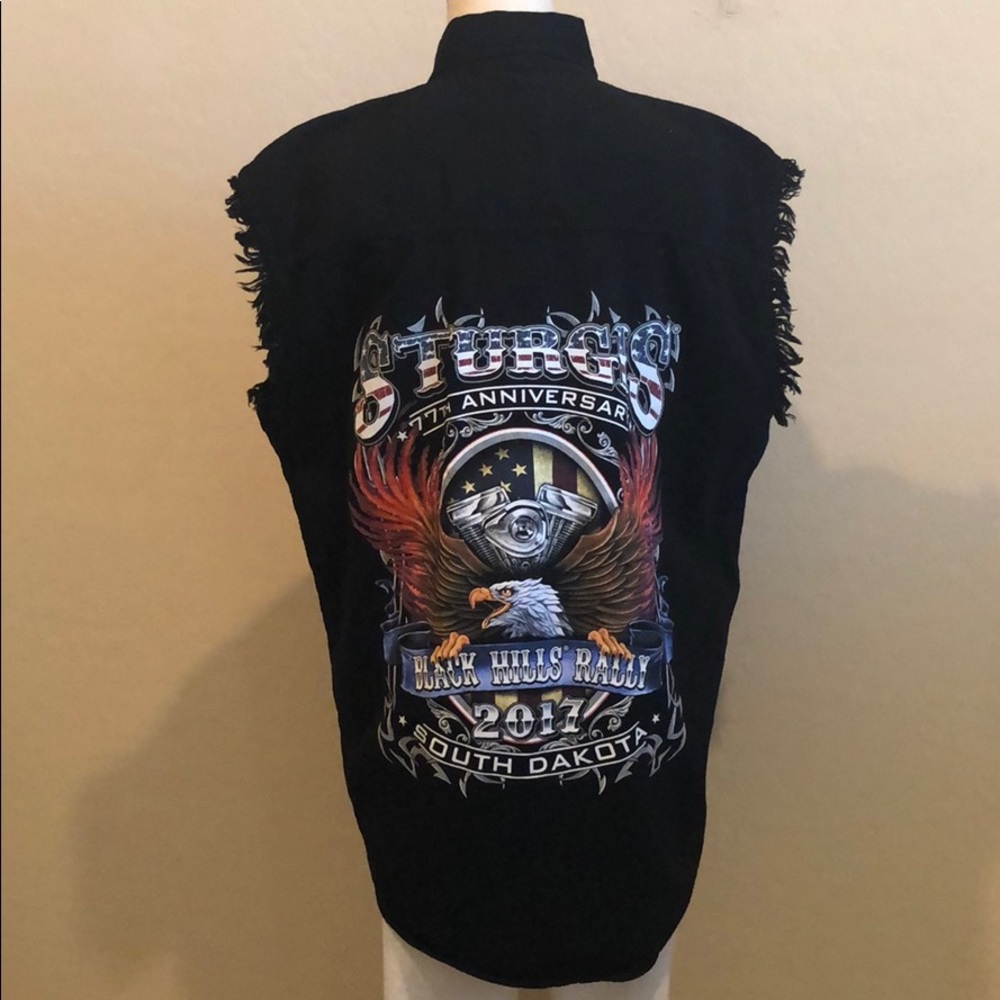 Biker Wear Button Down Sturgis Shirt (L)